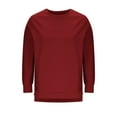 thumbnail image 4 of Women's Oversized Crewneck Sweatshirts with Side Zipper Split Long Sleeve Plain Pullover Fall Winter Casual Tops (L, Wine), 4 of 6