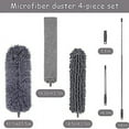 thumbnail image 3 of 20Pcs Microfiber Duster Kit with Extension Pole 30-110 Inches for High Ceiling for Cleaning Cobweb, Blinds,5 set x duster,Grey, 3 of 7
