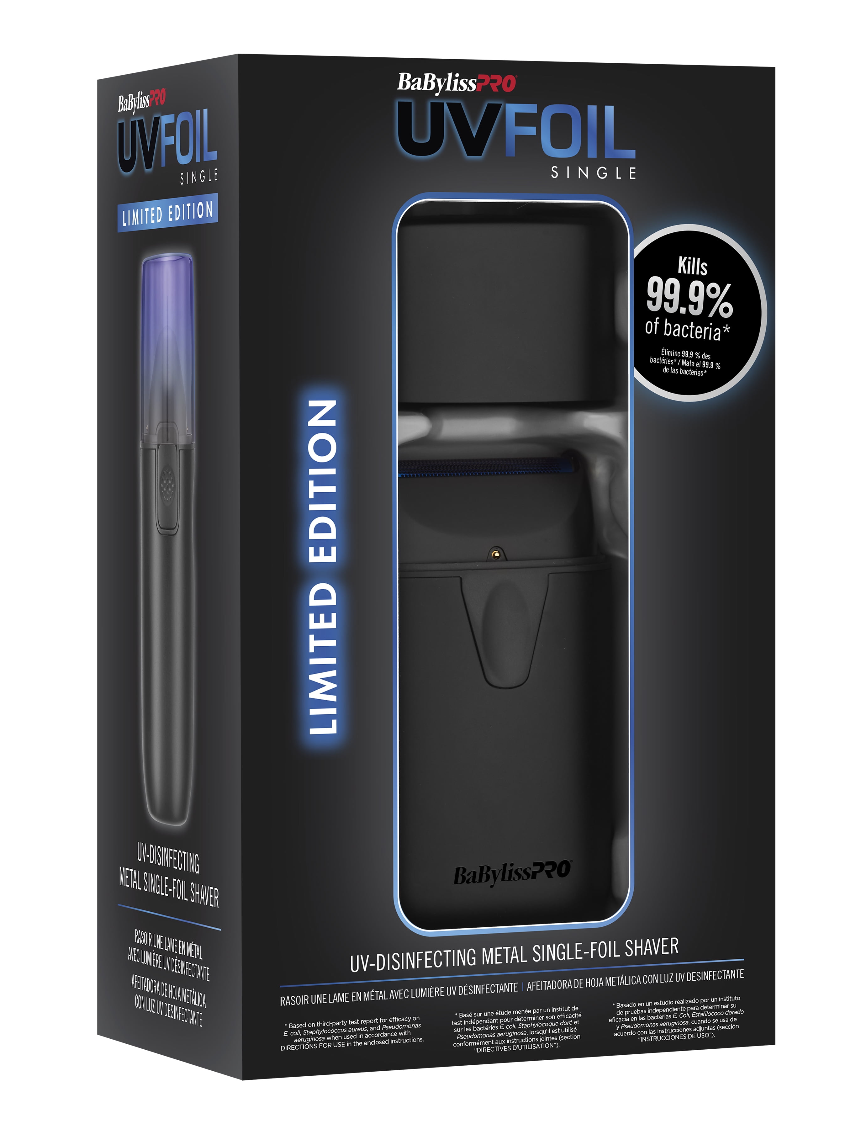 BaBylissPRO Matte-Black UV-Disinfecting Single-Foil Shaver