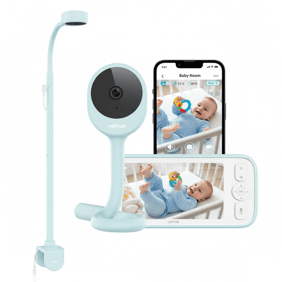 Baby Monitor with Camera and Audio, Netvue Baby Sleep Monitor with 1080P HD 5" Display, Two-Way Audio, Baby Camera