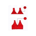 thumbnail image 5 of INSPIRAR CHIC Sujetadores deportivos sin costuras y sin alambre para mujeres con almohadillas removibles, tops de dormir, talla XL, ajuste 34A/B, rojo, 5 of 5