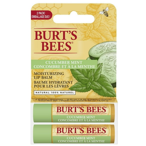 Burt’s Bees® 100% Natural Moisturizing Lip Balm, Cucumber Mint -