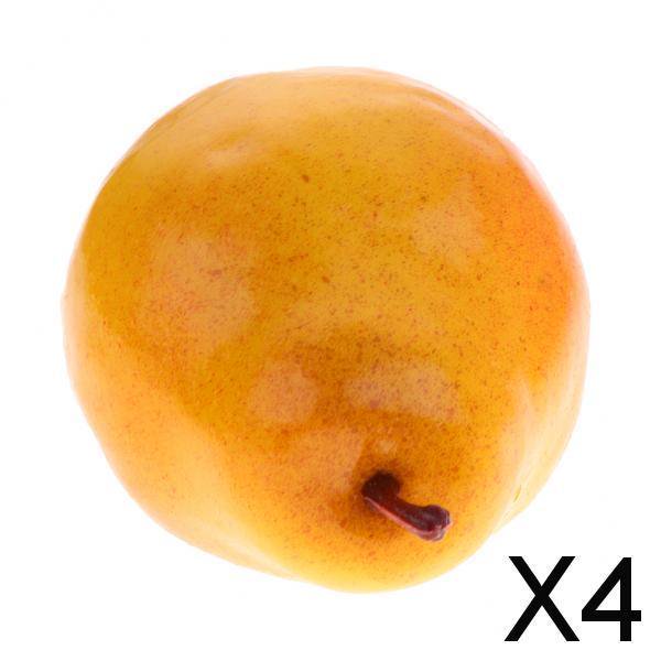 6xfruta Artificial Decorativa Fruta Vívida Decoración de Mesa para El Hogar Pera 4 piezas