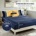 thumbnail image 5 of Davulos Blue Beds in a Bag, 6 Pieces Full Comforter Set Geometric Pattern Bedding Sets with Comforter, Flat Sheet, Fitted Sheet, 2 Pillowcases & 1 Decorative Pillowcase, 5 of 10