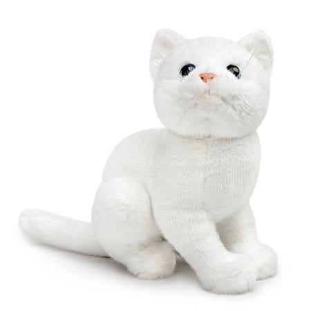 Realistic Cat Stuffed Animal Soft Cat Plush Toy Lifelike Animal Toy for Kids Home Decor Hugging Toy-White 9