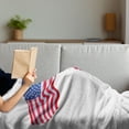thumbnail image 3 of 4th of July Soft Flannel Fleece Throw Blanket, Patriotic American Breed Dog Celebrating with Flag Hat and Old Glory Dog Tag, Cozy Plush for Indoor and Outdoor Use, 60" x 80", Multicolor, by Ambesonne, 3 of 5