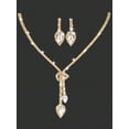 thumbnail image 6 of REMANLAND Champagne Gold Glitter Formal Clutch Bag, Matching Teardrop Crystal Necklace Earrings Bracelet Jewelry Set for Wedding Banquet, 6 of 7