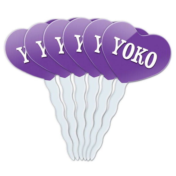 Yoko Heart Love Cupcake Picks Toppers - Set of 6