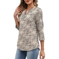 thumbnail image 5 of WIHOLL 3/4 Length Sleeve V Neck Blouses for Women Dressy Casual Spring Summer Tops Business Casual Resort Wear, 5 of 11