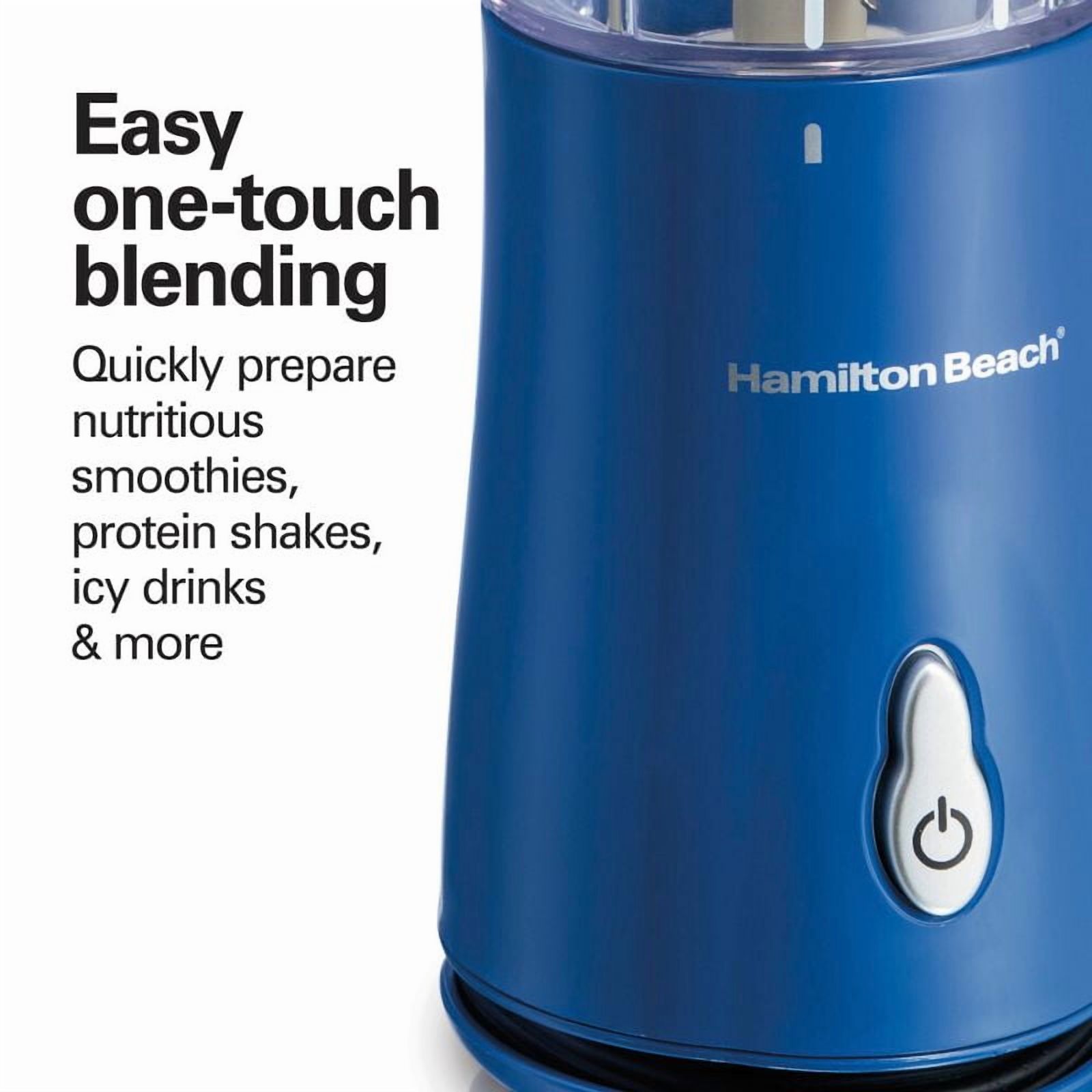 One Speed Single-Serve Blender - Portable Personal Smoothie Blender with Travel Lid & Stainless Steel Blades