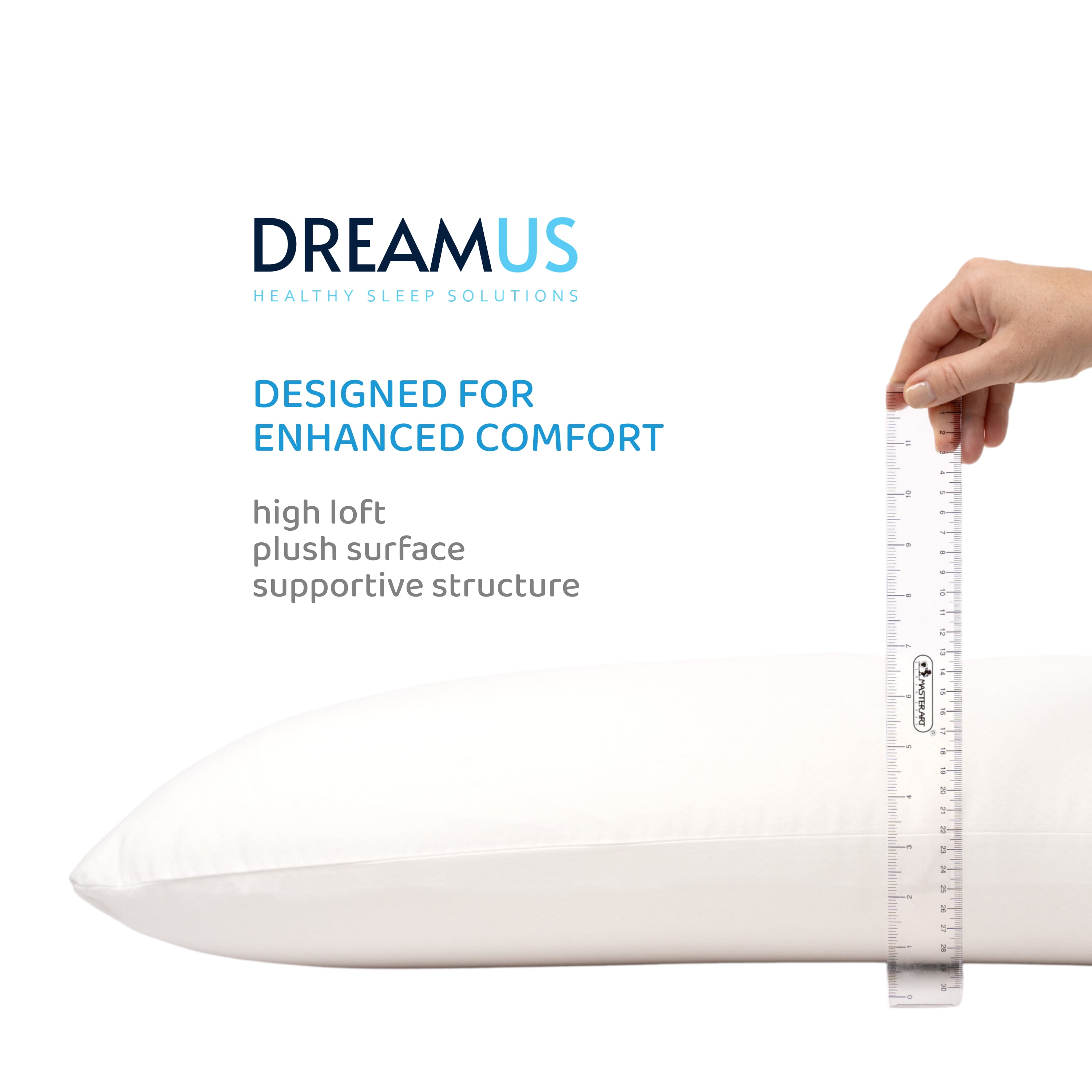 DREAMUS Natural Talalay Latex Pillow King Size High Loft
