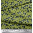 thumbnail image 2 of Soimoi Green Rayon Fabric Cat Animal Print Fabric by the Yard 56 Inch Wide, 2 of 3