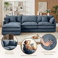 thumbnail image 5 of CARZZI LIFE Modular Sectional Sofa, 102 Inch L Shaped Couch Set with Armrests, 3-Seater Comfy Cloud Couches for Living Room Apartment, Blue, 5 of 11