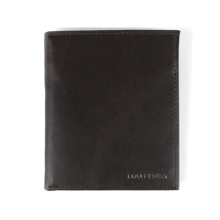 Nautica Portafoglio Uomo In Pelle Marrone – Trifold Con Finestra Porta Documenti E Tasche Per Carte - 4