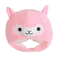 thumbnail image 3 of Sombrero de peluche de alpaca, novedoso gorro con capucha para actuaciones en el escenario, fiestas y selfies. Rosa, 3 of 7