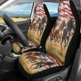 thumbnail image 2 of ZIATUBLE Horse American Flag Front Auto Seat Cover Stretch Vehicle Bucket Seat Cover Set 2 Packs Fit for Car Truck SUV for 4 of July Vehicle Protector Front Seats Covers Car Decor Accessories, 2 of 7