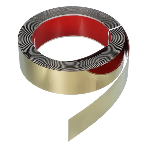 Uxcell Metal Wall Trim 26.2ft x 1.57" Peel and Stick Stainless Steel Trim, Gold