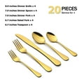 thumbnail image 7 of Gold Silverware Set, Vesteel 20 Piece Stainless Steel Flatware Cutlery Set for 4, Mirror Finish & Dishwasher Safe, 7 of 7