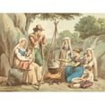thumbnail image 3 of Bartolomeo Pinelli 14x12 Black Modern Framed Museum Art Print Titled - A Peasant Family Cooking Over a Campfire, 3 of 5