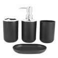 thumbnail image 2 of Juego de accesorios de baño de 6 uds, bote de basura, jabonera, regalo de lujo (negro), 2 of 8