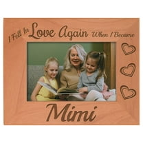 ThisWear Grandma Gifts Fell In Love When I Became Mimi Natural Wood Engraved 4x6 Landscape Picture Frame Wood