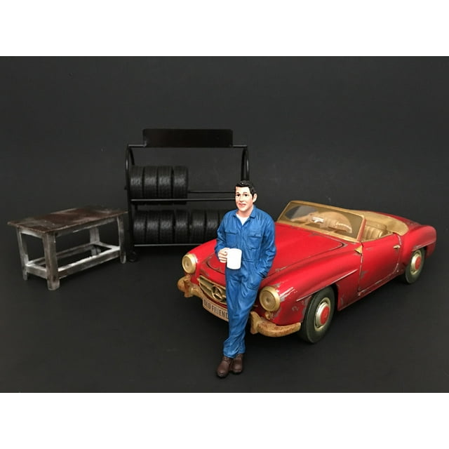 American Diorama 77445 Mechanic Larry Taking Break Figure For 1:18 Scale Models by American Diorama