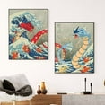thumbnail image 4 of Pokemon Poster Set of 2 Anime Wall Art Traditional Japanese Prints Magikarp Gyarados Ukiyoe Decor The Great Wave Japan Style Print, 4 of 8