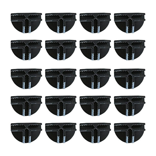 Juego de 20 conectores de cubo de alambre, piezas de repuesto, cubos de almacenamiento de alambre para almacenamiento Semicírculo negro