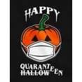 thumbnail image 2 of Happy Halloween 2020 Quarantine Pumpkin 3/4 Women Sleeve Baseball Jersey Shirt XX-Large black/gray, 2 of 3
