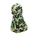 thumbnail image 4 of Gorro tipo bandana de seda con diseño de calavera, de cola larga, transpirable y de imitación de seda. Verde, 4 of 9