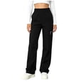 thumbnail image 2 of Pounoo Women's Pants Elastic Waist Knit Pants Streetwear Style Lightweight Breathable Cargo Pocket Wide Leg Drawstring Waist Pants Gift, 2 of 7