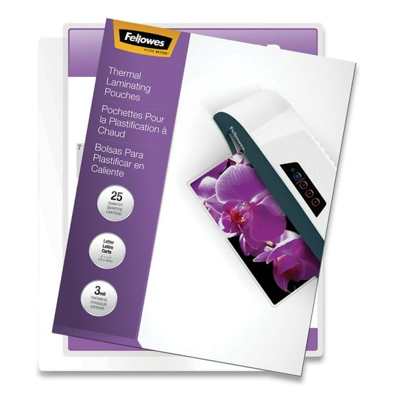 Fellowes Mfg Co. 5200501 ImageLast 3 mil 9 in. x 11.5 in. Laminating Pouches with UV Protection - Clear (25/Pack)