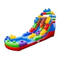 thumbnail image 2 of Herokiddo Block Party 16’ Tall Inflatable Water Slide with attached Pool, 2 of 9