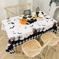 thumbnail image 3 of Halloween Tablecloth, Castle Ghost Decorative Rectangle Table Cloth, Holiday Fabric Table Cover for Party Picnic Dinner Decor, Black 60 x 102 Inch, 3 of 6