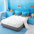 thumbnail image 5 of Manfei Cartoon Dolphin Bedding Comforter Set for Kids Boys and Girls, Tropical Fish Coral King Bedding Sets, Stars Reversible 7-Piece, 5 of 6