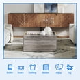 thumbnail image 2 of Dextrus Square Coffee Table with Storage, Manhattan Gate Center Table for Living Room, Bedroom, Gray, 2 of 5