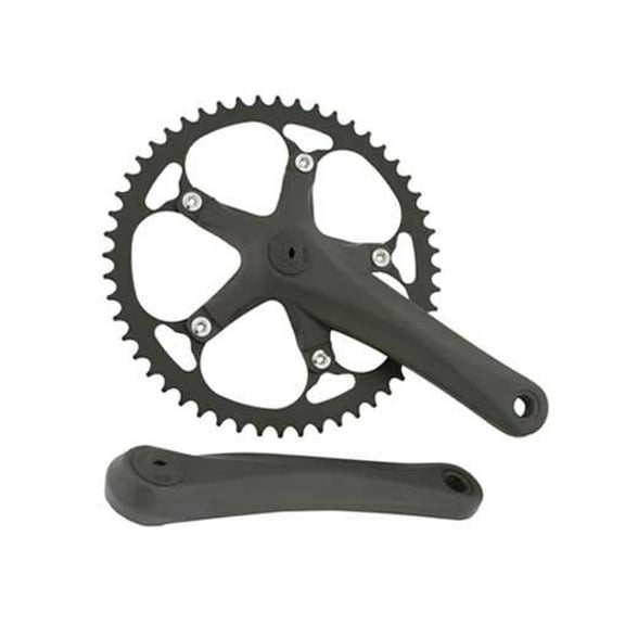 Alloy Chainwheel Set 52T x 175mm Matt Black. for bicycles, bikes, for beach cruiser, mountain bike, track, fixies, fixed gear