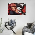 thumbnail image 5 of Jujutsu-Kaisen Anime Satoru Gojo And Sukuna (98) Wall Art Poster Scroll Canvas Painting Picture Living Room Decor Home 16x24inch(40x60cm), 5 of 6