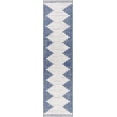 thumbnail image 5 of BoutiqueRugs Djugun Moroccan Geometric Area Rug - Outdoor Safe - Performance and High Traffic Carpet for Porch, Patio, Living Room Navy, Off White, Pale Blue - 6'7" Round, 5 of 11