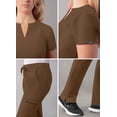 thumbnail image 4 of Adar Addition Go-Higher Scrub Set For Women - Notched V-Neck Scrub Top & Skinny Cargo Scrub Pants - A9600 - Mocha Quartz - L, 4 of 7