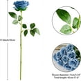 thumbnail image 4 of 10pcs Artificial Rose Fake Faux Silk Flowers Artificial Roses with Long Stems for Wedding Arrangement, Bridal Bouquet, Centerpiece, Home Decoration (Dusty Blue), 4 of 11
