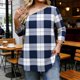 thumbnail image 1 of TaTaai Plus Size Printed Top Soft Breathable Women's Fashion Elegant Off-Shoulder Three-Quarter Sleeve Loose All Season Blouse Gift, 1 of 6