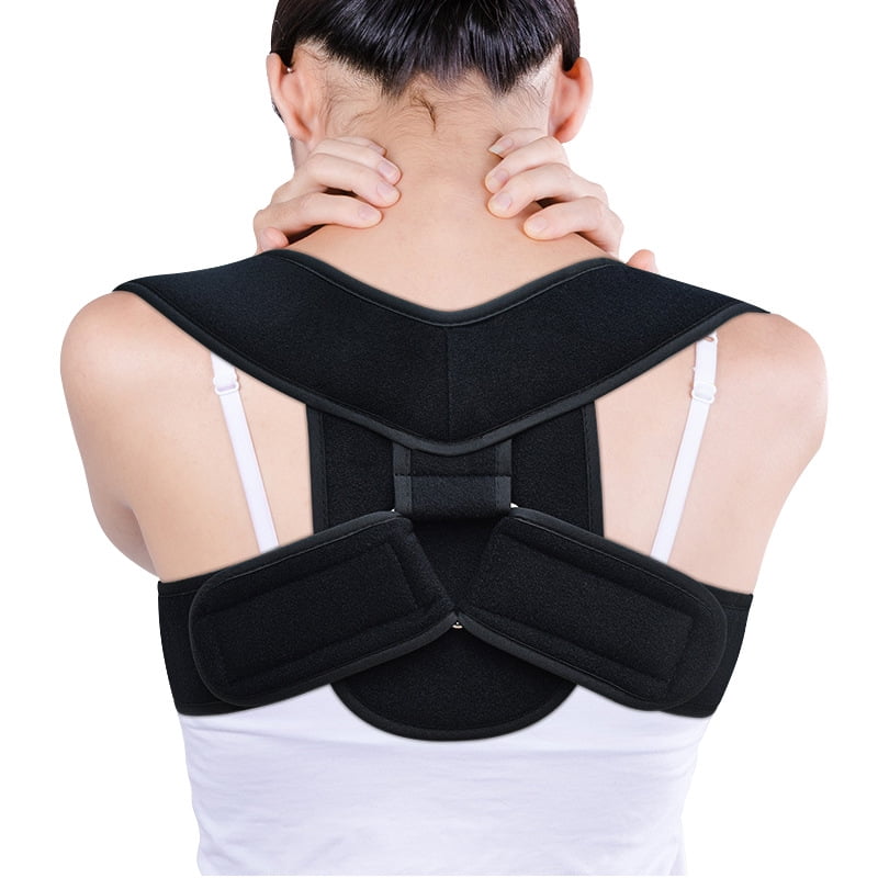 Upper Back Posture Corrector, Easy-to-Use Posture Corrector for Men and Women, Back and Shoulder Brace for Spinal Alignment - Black(M)