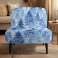 thumbnail image 2 of HELLHERO Elastic Bottom Slipper Chair Protector for Dining Room, Soft Fabric Armless Accent Chair Protector, Winter Pines, 2 of 8