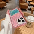 thumbnail image 3 of Case for iPhone XR, Glitter Cute Sparkle Case Hybrid Dual-Colors Gradient Women Girls Protective Phone Case Cover for iPhone XR, Bling Slim Shockproof Protection Cover, Pink/Skyblue, 3 of 13