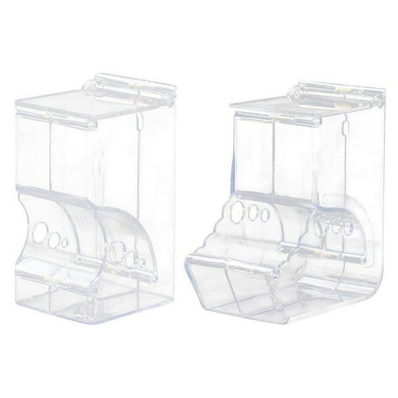 Raindrops 2 Pcs Hamster Dispenser Microchip Feeders Automatic Transparent