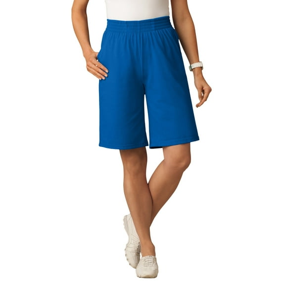 Woman Within Plus Size Elastic-Waist Knit Short