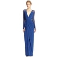 thumbnail image 1 of Halston Heritage Twist Front Draped Jersey Evening Gown Dress, 1 of 3