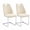 Ivory, variant on Hosnnlie Set of 2 Light Grey Dining Chairs, Arch Cutout, Diamond Tufted, Chrome Cantilever, for Dining Table