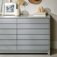 thumbnail image 3 of Pemberly Row Modern Grooved Panel 6-Drawer Wood Bedroom Dresser in Gray, 3 of 13